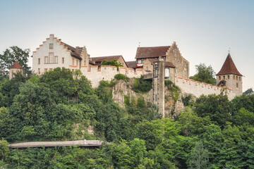 Fototapeta na wymiar Schloss Laufen, Laufen Castle, on the Rhine Falls. Laufen-Uhwiesen, canton of Zurich, Switzerland.