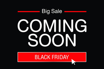 Black Friday 2023 coming soon banner design template. Vector illustration of advertising campaign for major sale of year.