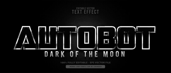 Autobot. Shiny Metalic Modern Editable Text Effect suitable for cinema and movie title