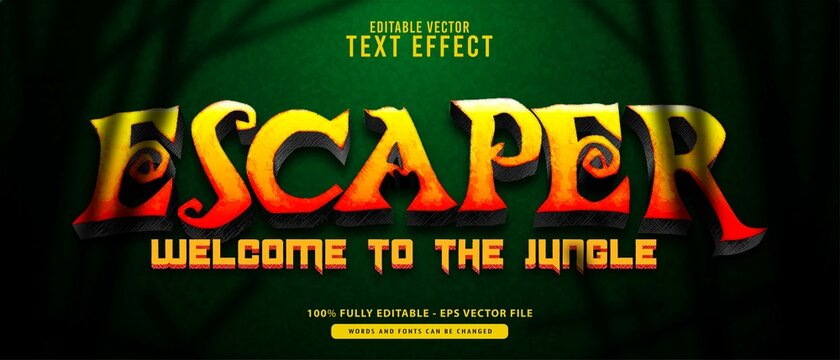Escaper, Vintage grunge gold Modern Superhero Editable Text Effect.