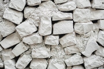 White stone brickwork texture photo background.