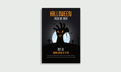 Halloween party night flyer design template