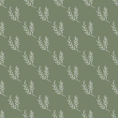 Obraz premium Botanical hipster, rustic seamless print for wedding cards. Nature floral background greenery pattern in hand drawn watercolor style. Vector foliage with jungle tropical leaf and summer flowers.