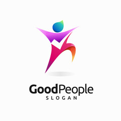good people logo with check mark concept