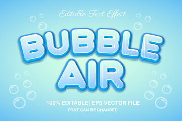 bubble air 3d editable text effect