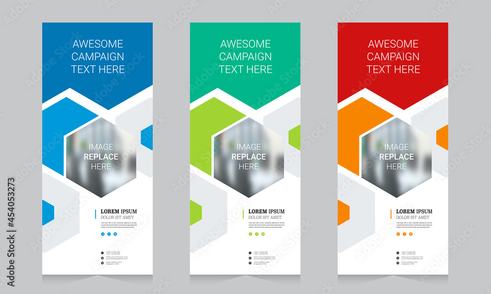 Wall mural roll up banner vector template