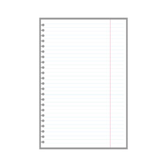 blank lined page sheet for notes with ring holes