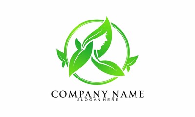 Elegant ladies beauty care vector logo