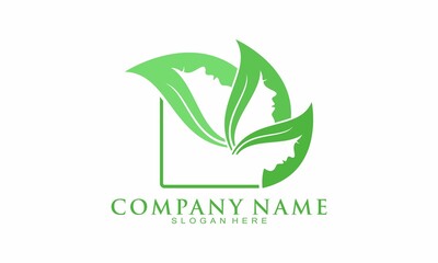 Nature leaf beauty logo design