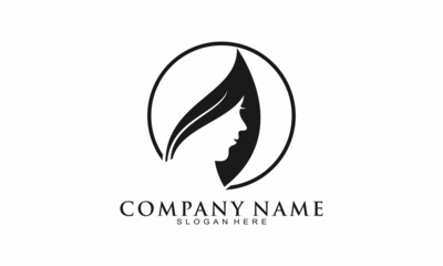 Woman and leaf vector logo
