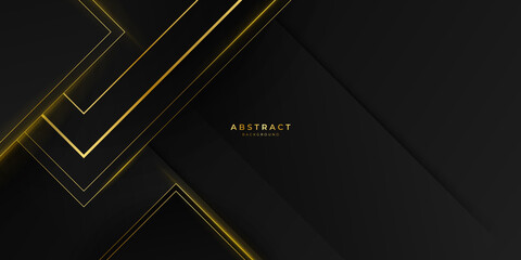 Abstract black gold business presentation background