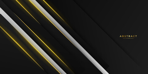 Luxury black and gold abstract line background