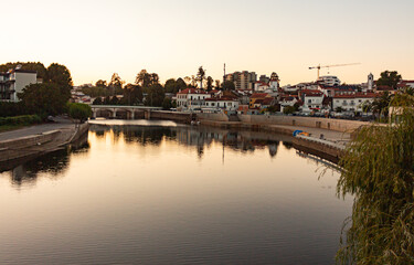 Fototapeta premium Visitando a cidade de Águeda, cidade dos guarda chuvas coloridos. Distrito de Aveiro Portugal