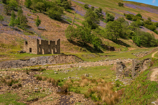 The remains of Sir Francis Mine Office, near Gunnerside, North Yorkshire, England, UK