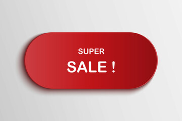 Paper art red tag sale vector 3d.