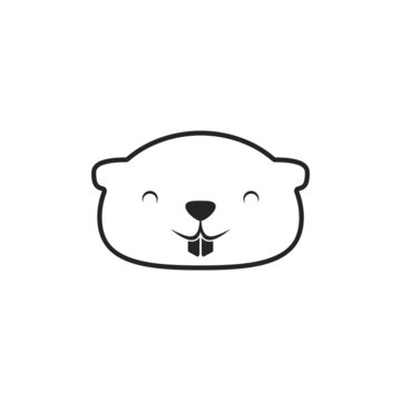 Beaver icon isolated on white background 