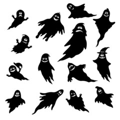 Halloween Ghosts Silhouettes