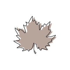Autumn vector brown leaf of Maple. Minimalism