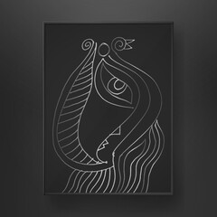 abstract line art hand drawn on dark background