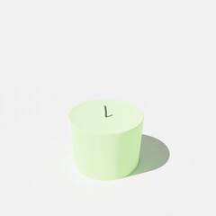 Candle For Branding And Mock up, 3d render illustration. Burning candle isolated. Candle 3d rendering.