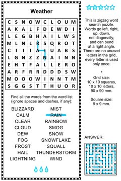 Weather word search puzzle
