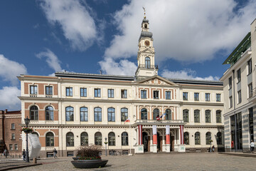 Fototapeta na wymiar The city hall palace in Riga, Latvia