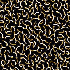 Vector yellow ecru line blots black repeat pattern