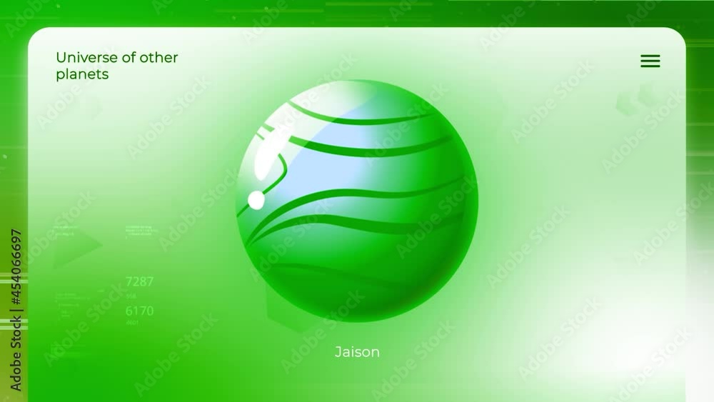 Aufkleber electronic data about another planet. motion. animation with simplified model of planet from another