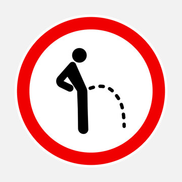 High quality vector illustration of the No peeing sign stick black man isolated on white 