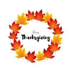 Vector illustration for thanks giving with autumn leaves.