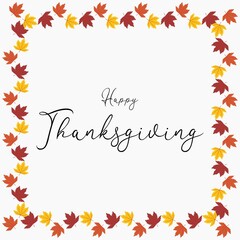 Vector illustration for thanks giving with autumn leaves.
