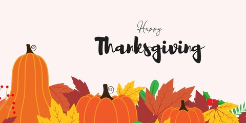 Vector illustration for thanks giving with autumn leaves.
