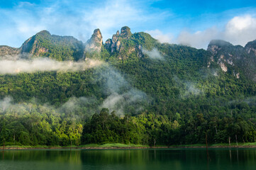 Beautiful nature at Cheow Lan Dam,Khao Sok National Park in Thailand. - 454068844