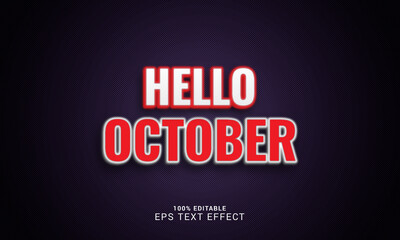 Hello october editable text effect