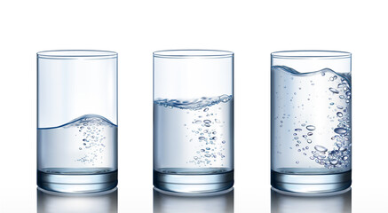 Set of glasses with water on a white background. vector illustration - 454070631