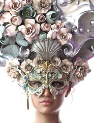 3D rendering illustration headgear girl avatar
