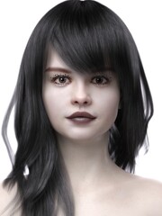 3D rendering illustration girl avatar