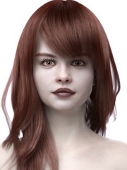 3D rendering illustration girl avatar