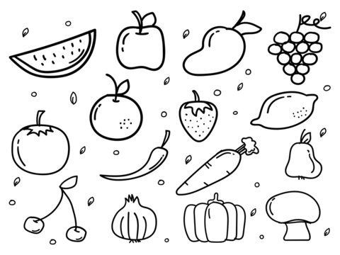 Original Drawing fruits - Etsy