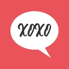 Sketch doodle speech bubble with xoxo communication phrase