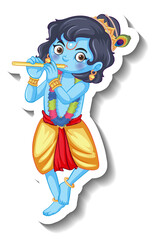 Lord Krishna kid cartoon character sticker