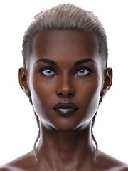 3D rendering illustration black avatar