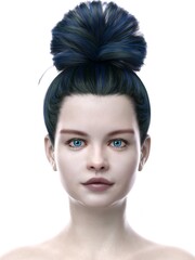 3D rendering illustration female model avatar