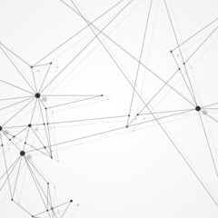 Obraz premium Global network connections with points and lines. Wireframe background. Abstract connection structure. Polygonal space background, illustration