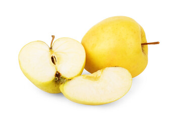 Perfect Fresh Green Apple Isolated on White Background in Full Depth of Field with Clipping Path.