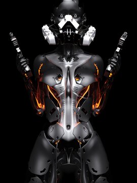 3D rendering illustration sci-fi female robot