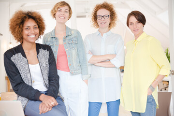 Obraz premium Group of smiling women at work