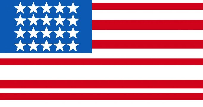 Animation of american flag with moving stars and stripes