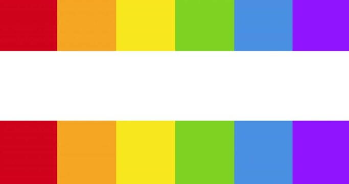 Animation of copy space over lgbtq rainbow colors stripes