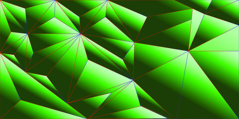 Plakat abstract green background with triangles